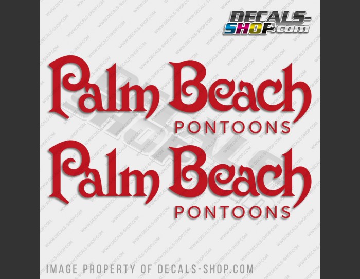 Palm Beach Pontoons Boat Logo Decal Set of 2 x 24"